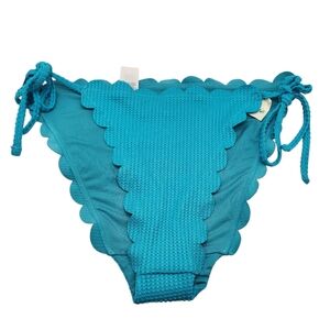 Aerie Tie Cheeky Blue Scalloped Bottoms Nwt Size Medium Or‎ Large